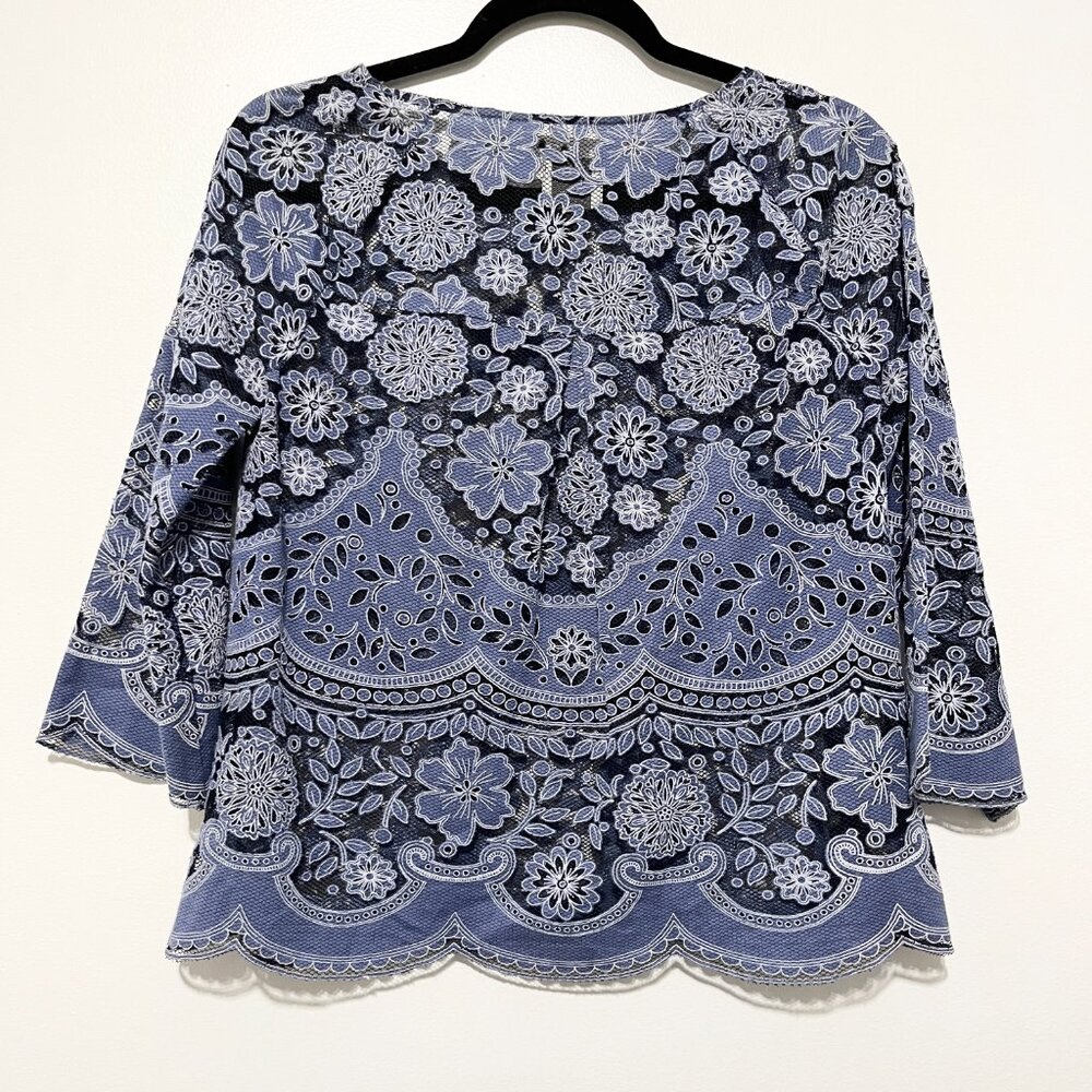 HD in Paris Anthropologie Womens Sheer Floral Top 2 Fairy Boho Festival Hippie - Picture 2 of 7